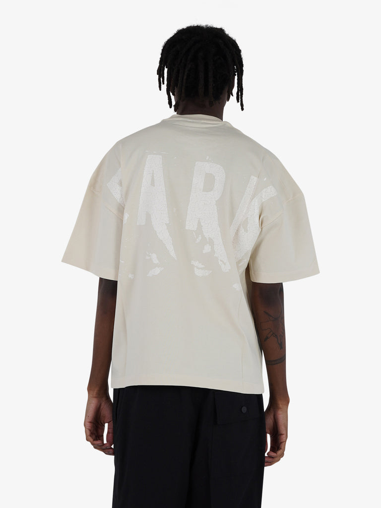 DARK LABEL t-shirt ampia uomo beige cotone