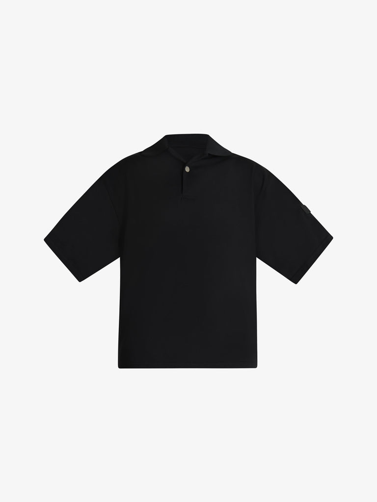 DARK LABEL polo con risvolto uomo nero cotone