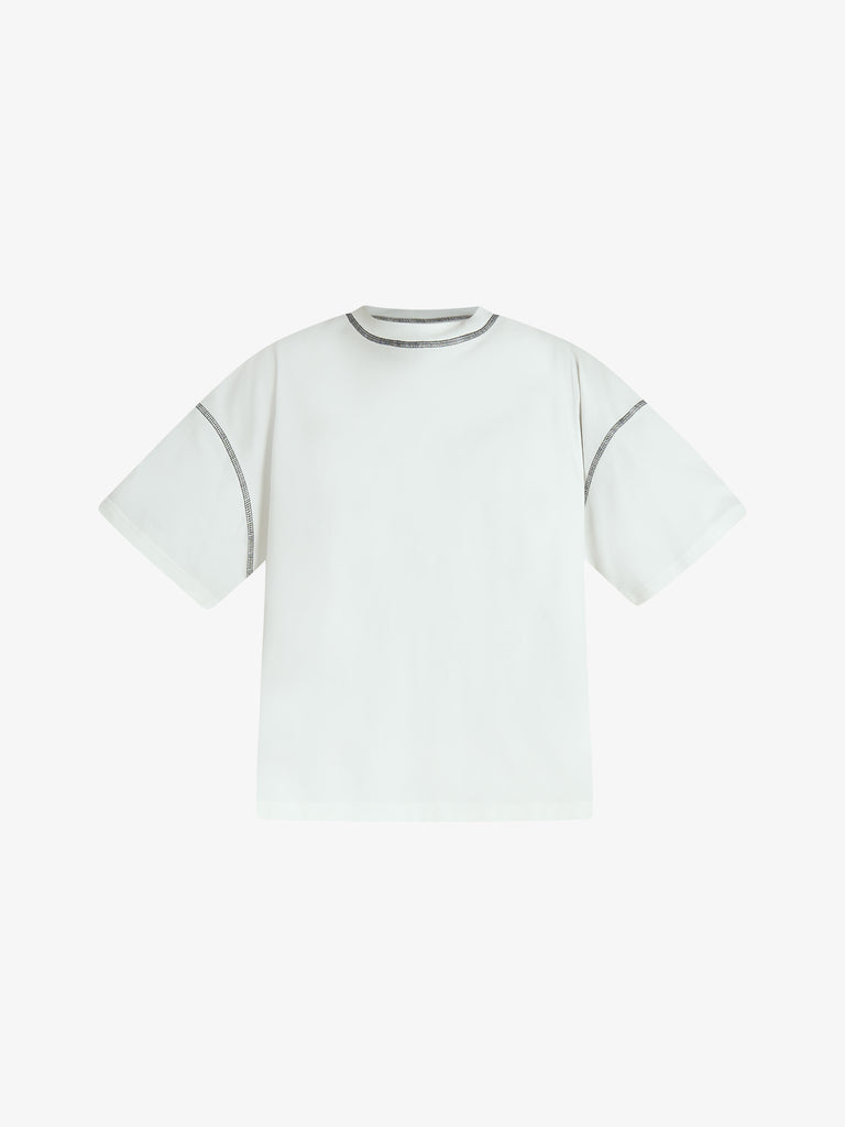 DARK LABEL t-shirt collo tondo uomo bianco cotone