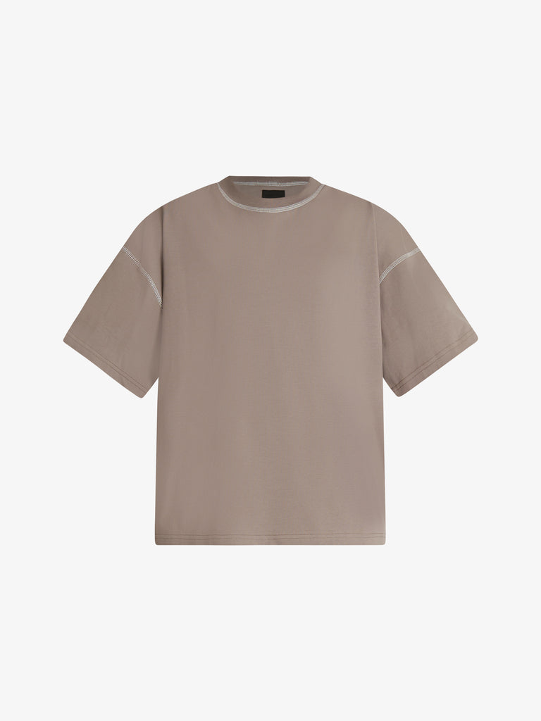 DARK LABEL t-shirt collo tondo uomo beige cotone