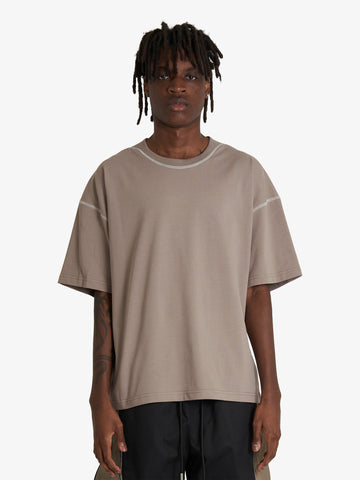 DARK LABEL t-shirt collo tondo uomo beige cotone