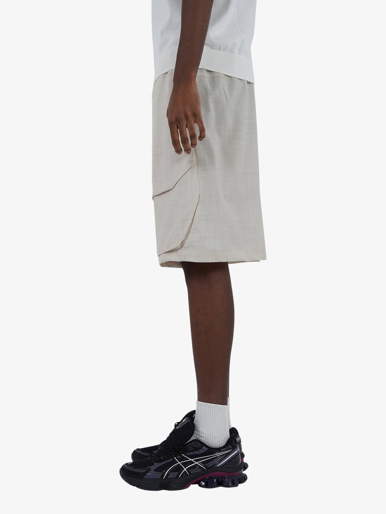 DARK LABEL shorts con passanti uomo beige poliestere