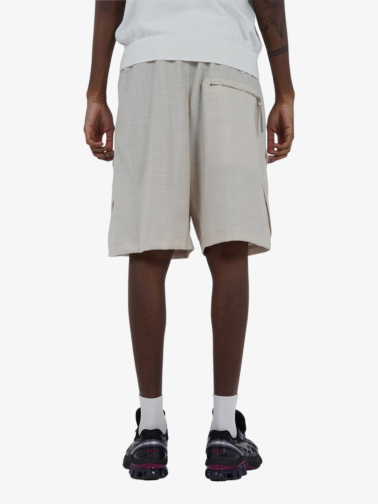 DARK LABEL shorts con passanti uomo beige poliestere