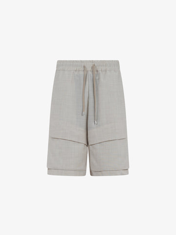 DARK LABEL shorts con passanti uomo beige poliestere