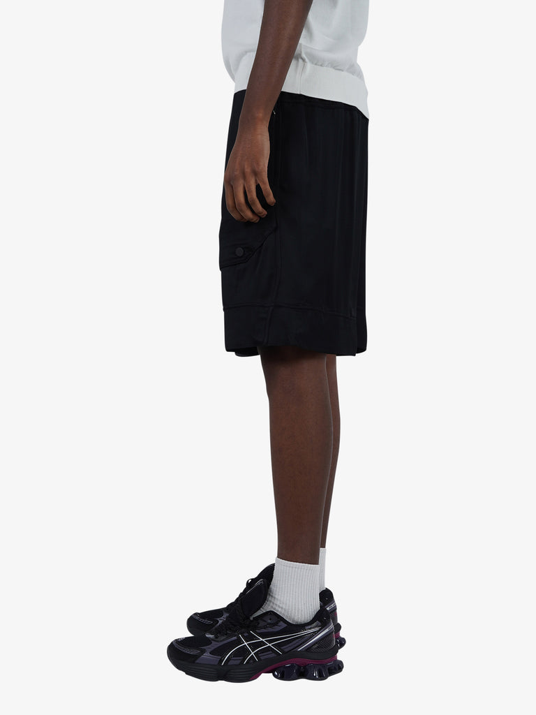 DARK LABEL shorts con elastico uomo nero viscosa