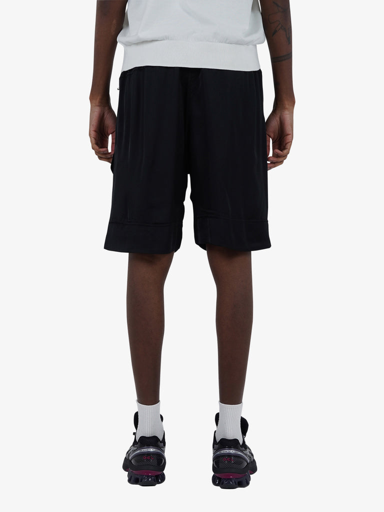 DARK LABEL shorts con elastico uomo nero viscosa