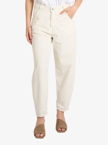 DIXIE pantaloni donna beige vita normale
