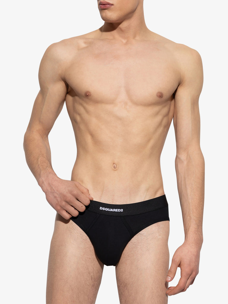 DSQUARED2 Slip TWIN PACK BRIEF DCX200070 Uomo Nero