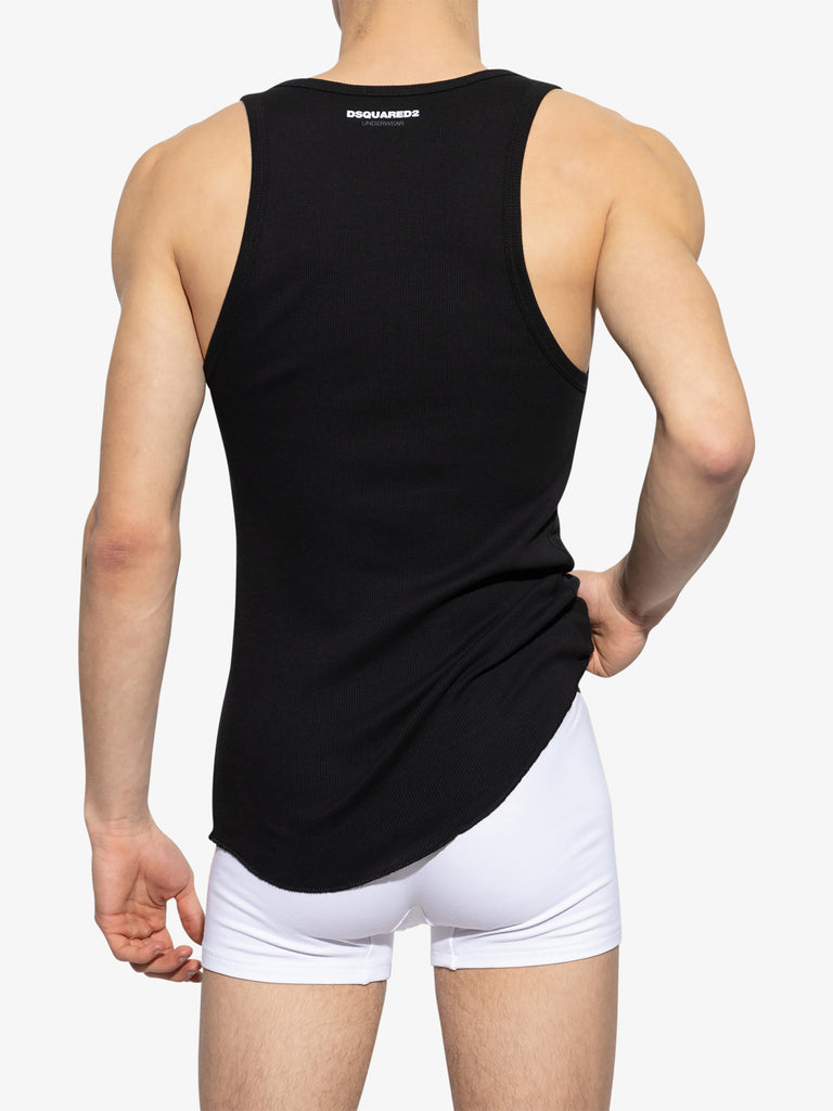 DSQUARED2 Canotte Twin Pack Tank Top Uomo Nero Cotone