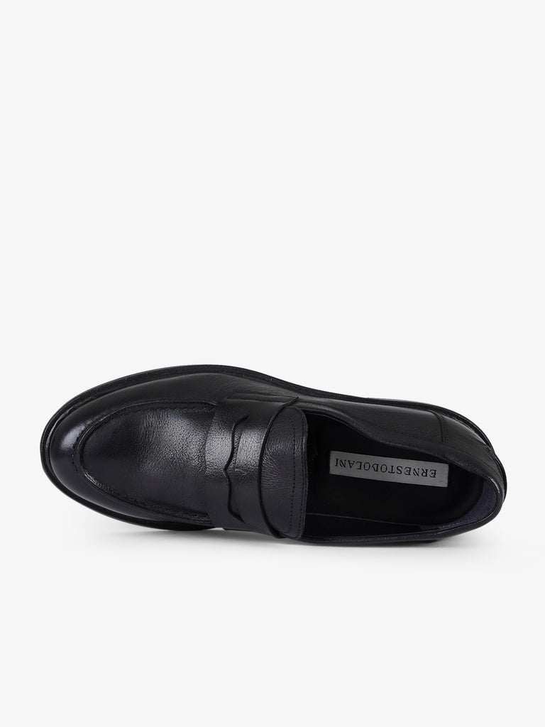 ERNESTO DOLANI mocassini punta tonda uomo claudio 02 pelle nero