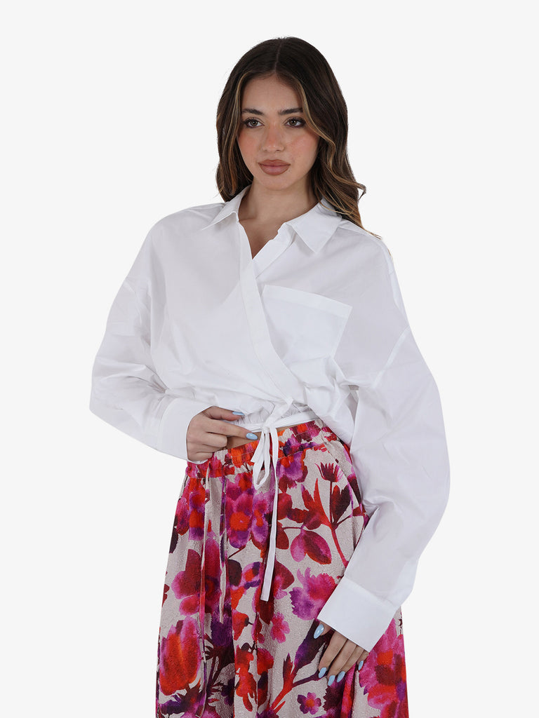 ESSENTIEL ANTWERP Camicia Donna Bianco Cotone con Laccetti