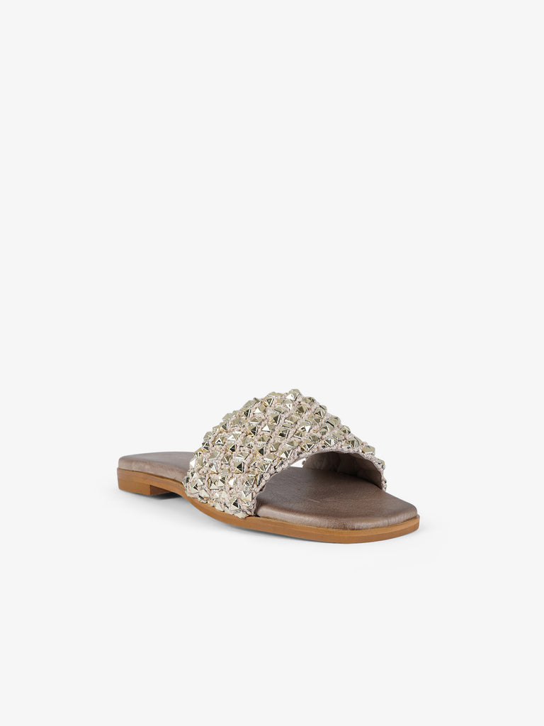 EXE' sandali bassi punta squadrata donna pelle beige