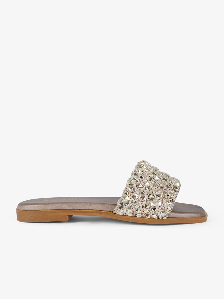 EXE' sandali bassi punta squadrata donna pelle beige