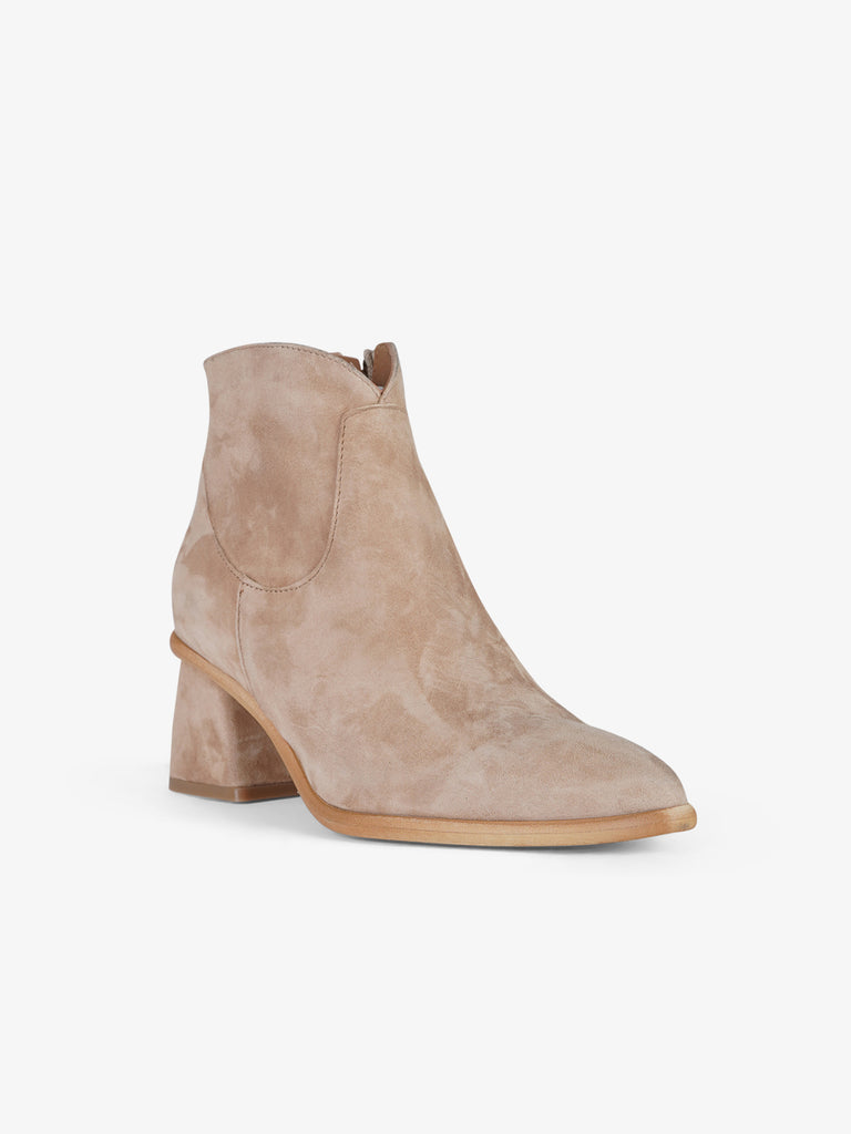 GISEL MOIRE tronchetti donna joan camoscio beige