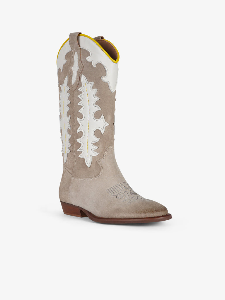 GISEL MOIRE stivaletti donna kansas camoscio beige