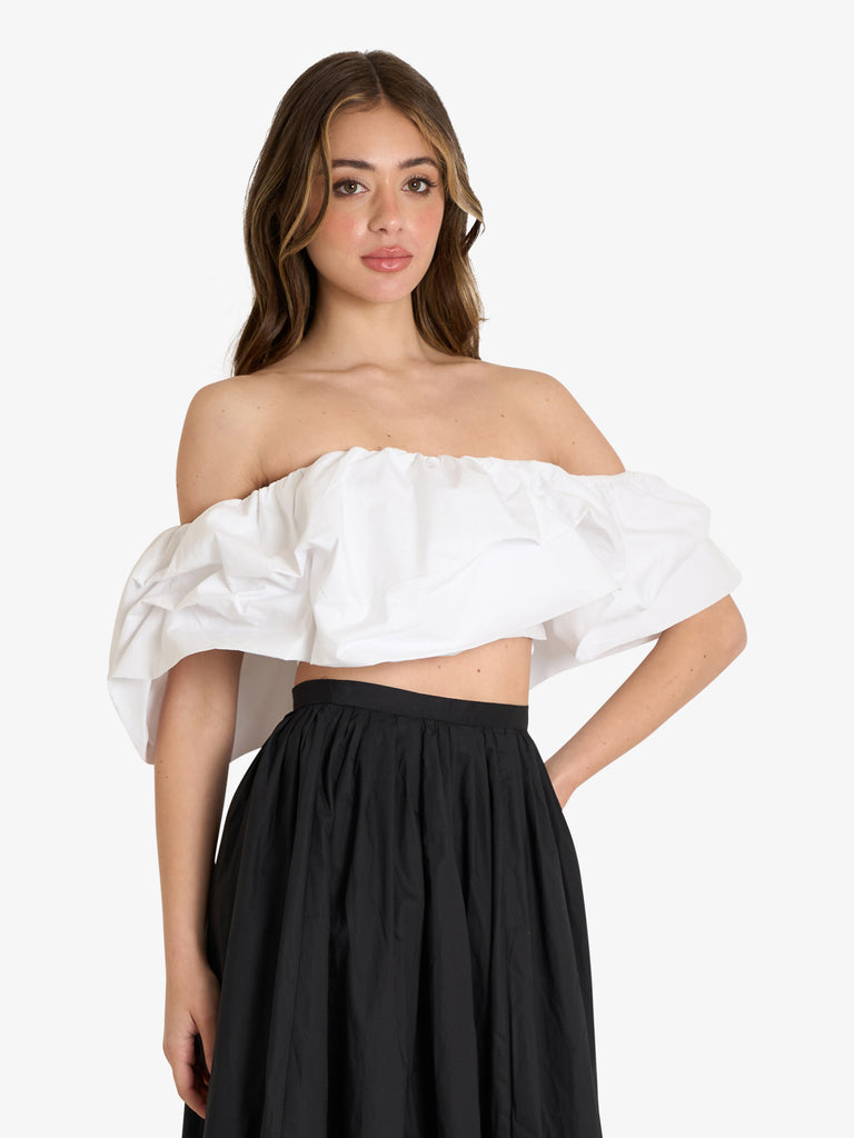 GLAMOROUS top ladies donna bianco cotone