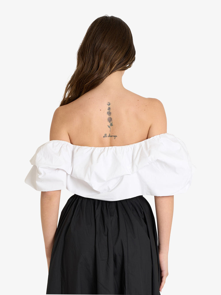 GLAMOROUS top ladies donna bianco cotone