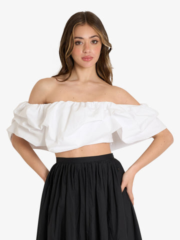 GLAMOROUS top ladies donna bianco cotone