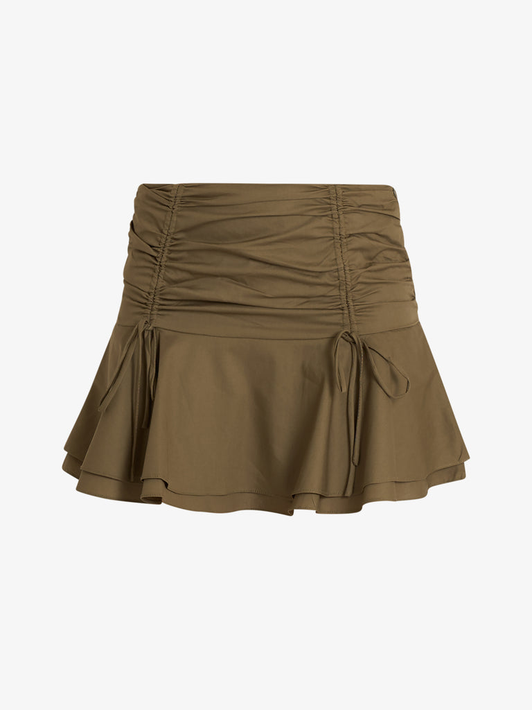 GLAMOROUS gonne corte ladies donna verde cotone