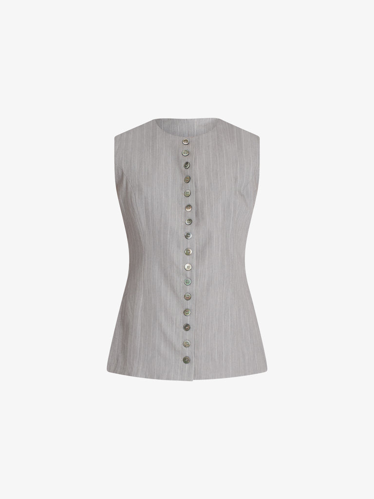 GLAMOROUS top ladies donna grigio poliestere