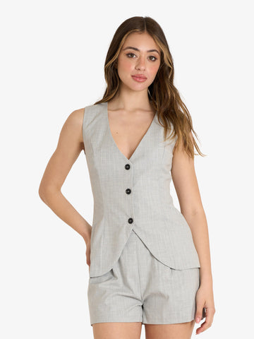 GLAMOROUS top ladies donna grigio poliestere