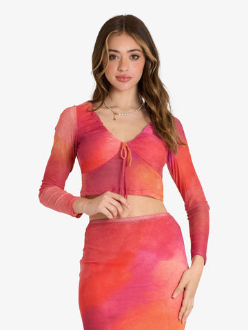 GLAMOROUS top ladies donna arancione poliestere