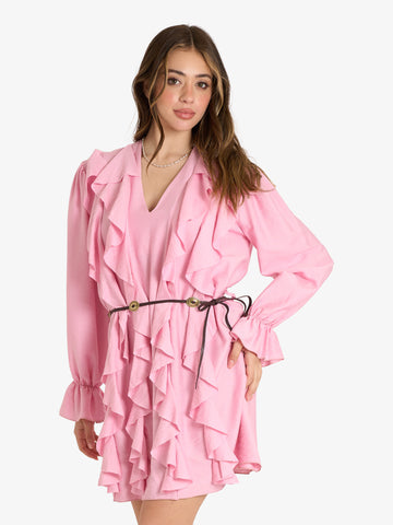 HAVE ONE abiti donna maniche lunghe rosa lycra