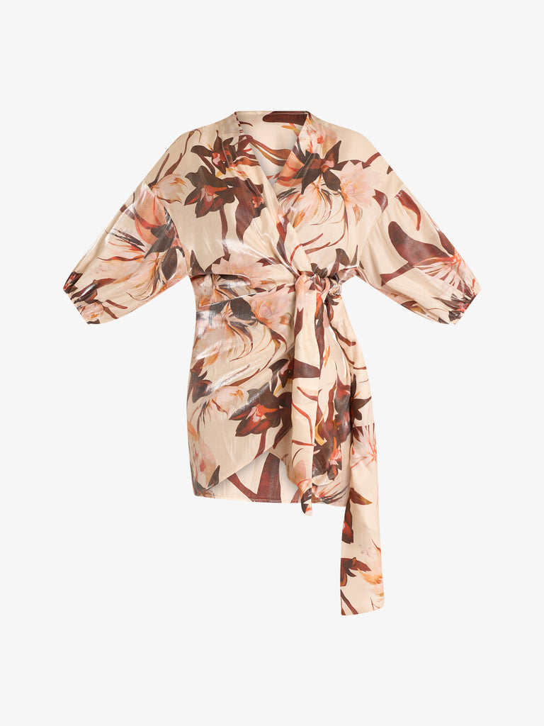 HAVE ONE abiti donna scollatura profonda beige viscosa