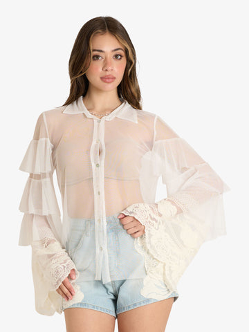 HAVE ONE camicie donna maniche lunghe bianco