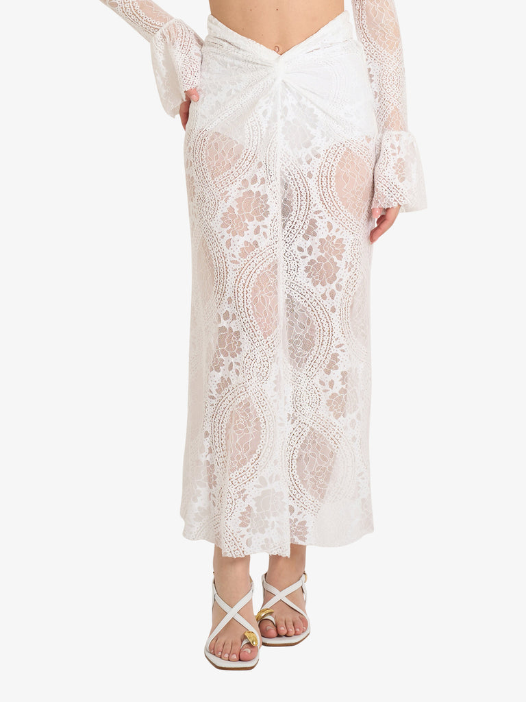 HAVE ONE gonne lunghe vita bassa donna bianco cotone