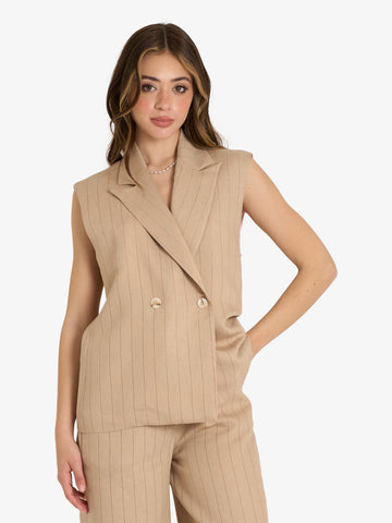 HAVE ONE gilet donna beige modal