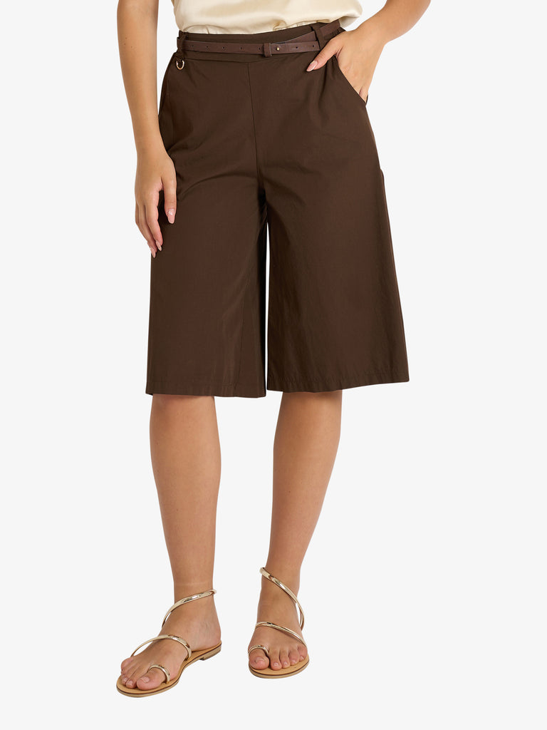 HAVE ONE bermuda donna marrone cotone