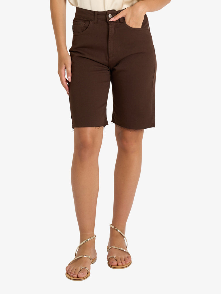 HAVE ONE bermuda donna marrone cotone