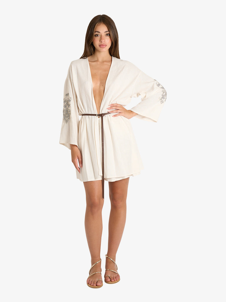 HAVE ONE shorts con decori donna bianco viscosa