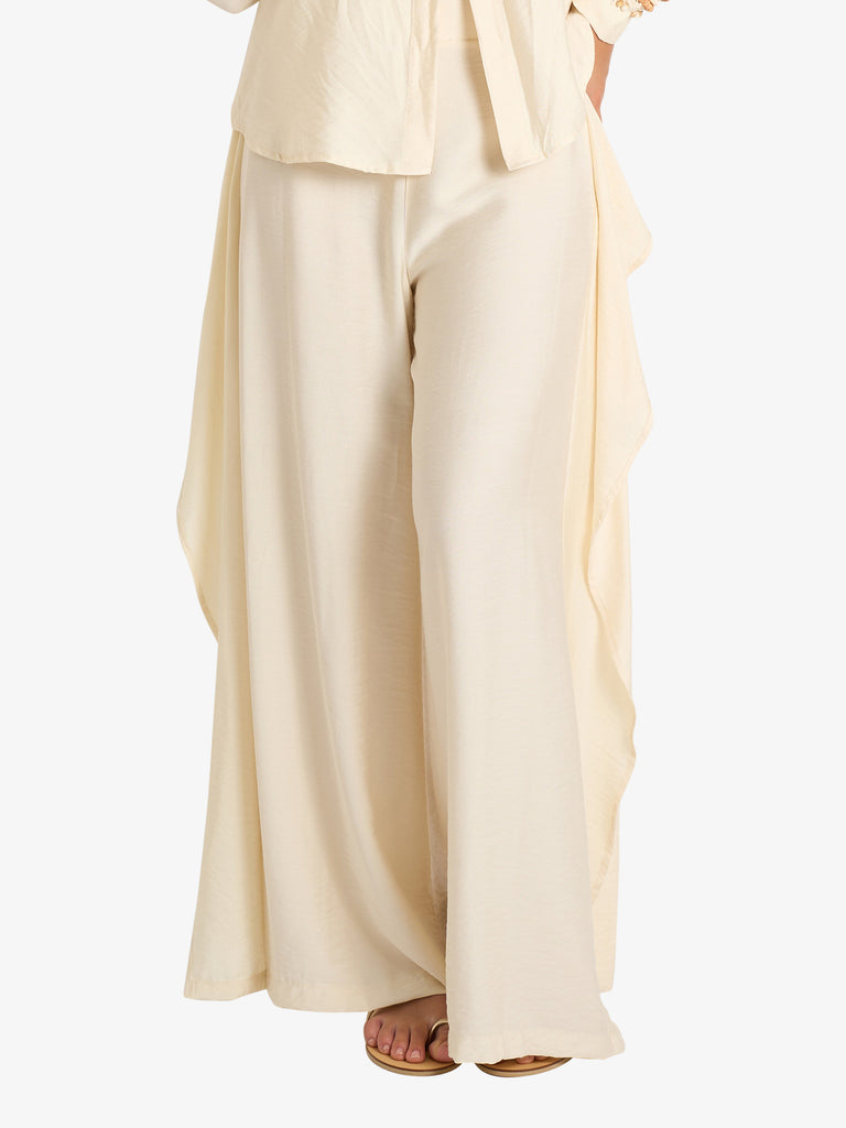 HAVE ONE pantalone con laccetto donna beige viscosa