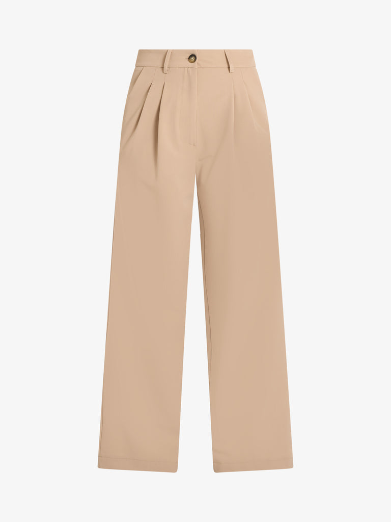 HAVE ONE pantaloni donna beige poliestere vita alta