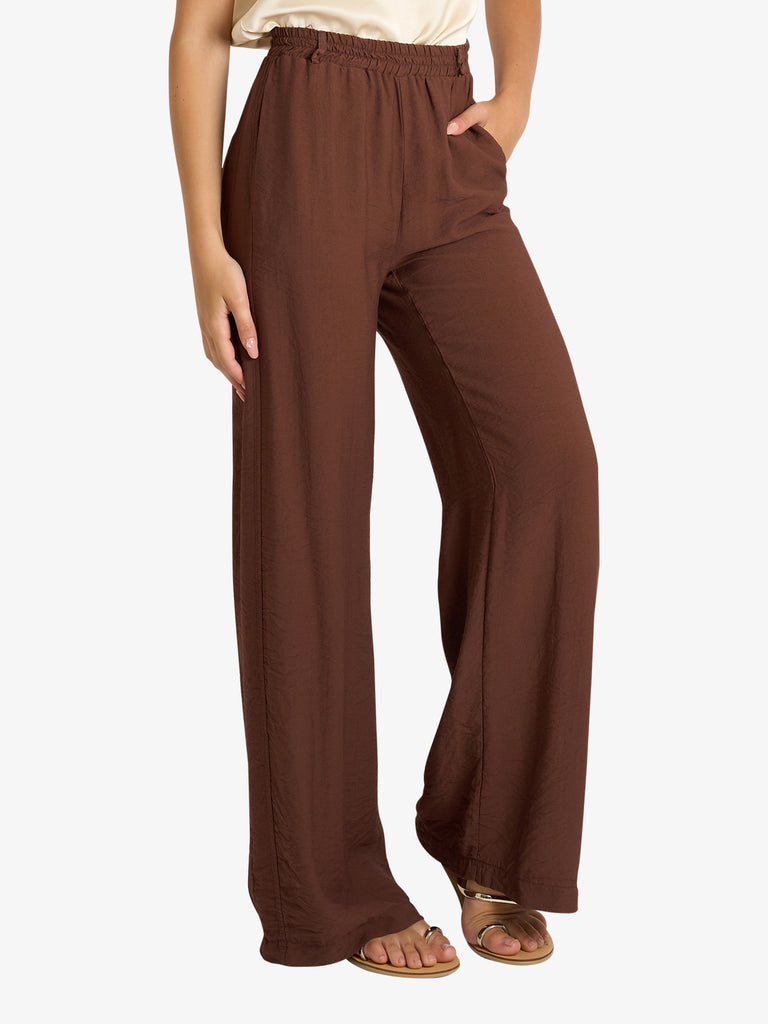 HAVE ONE pantalone a palazzo donna marrone viscosa