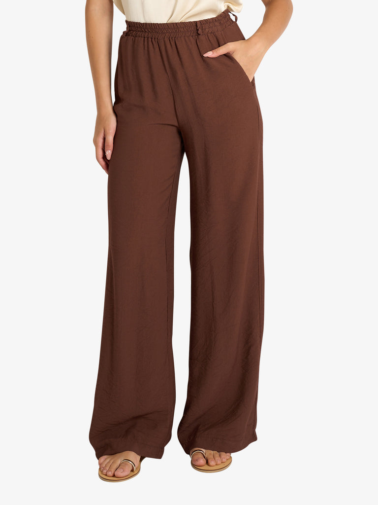 HAVE ONE pantalone a palazzo donna marrone viscosa