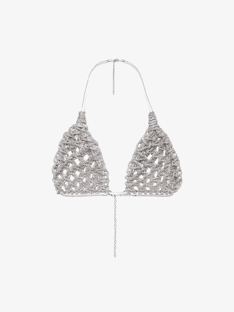 HIBOURAMA top diamond bra donna argento
