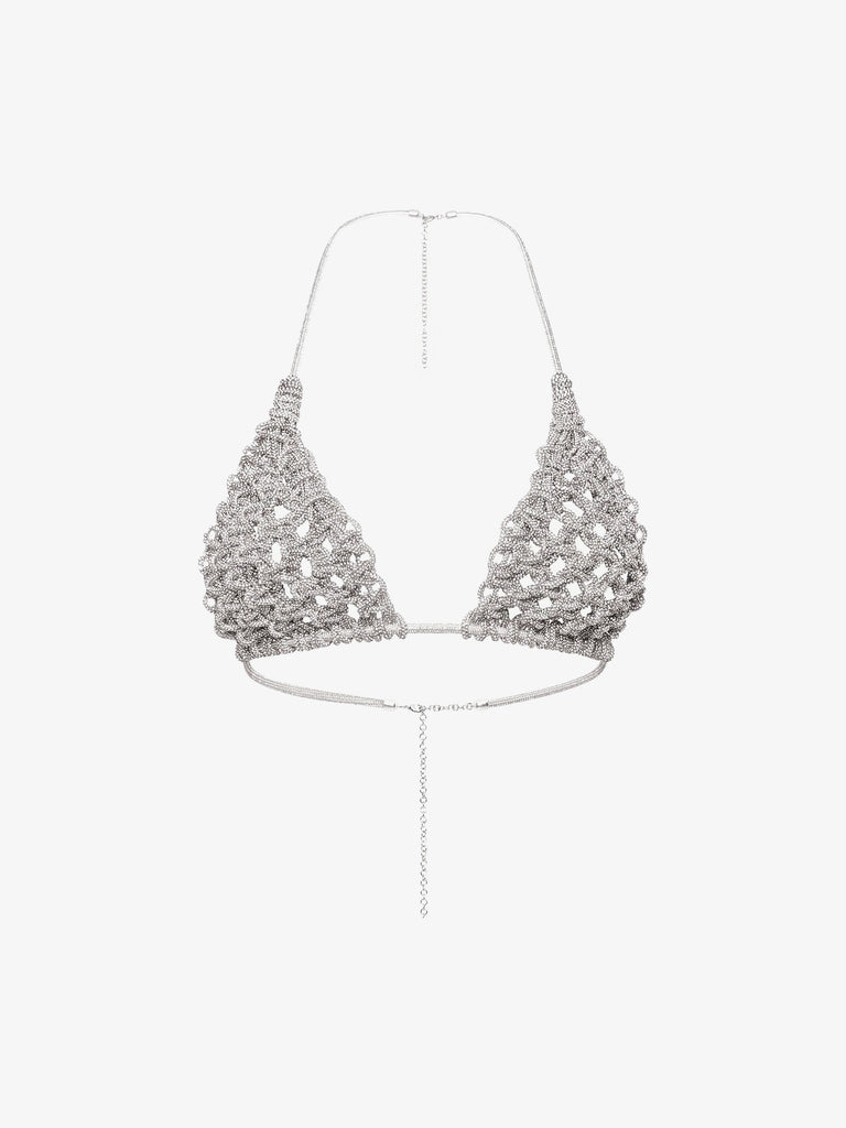 HIBOURAMA top diamond bra donna argento