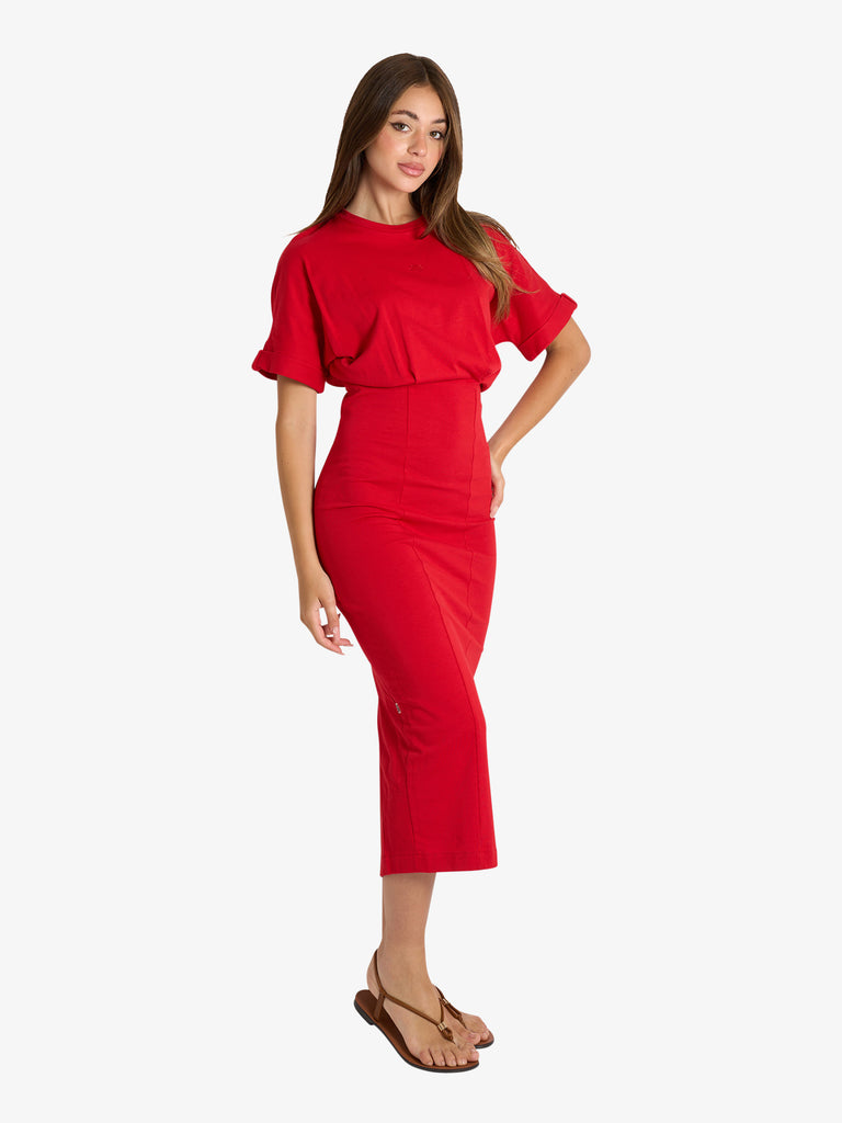 JIJIL abito donna rosso cotone