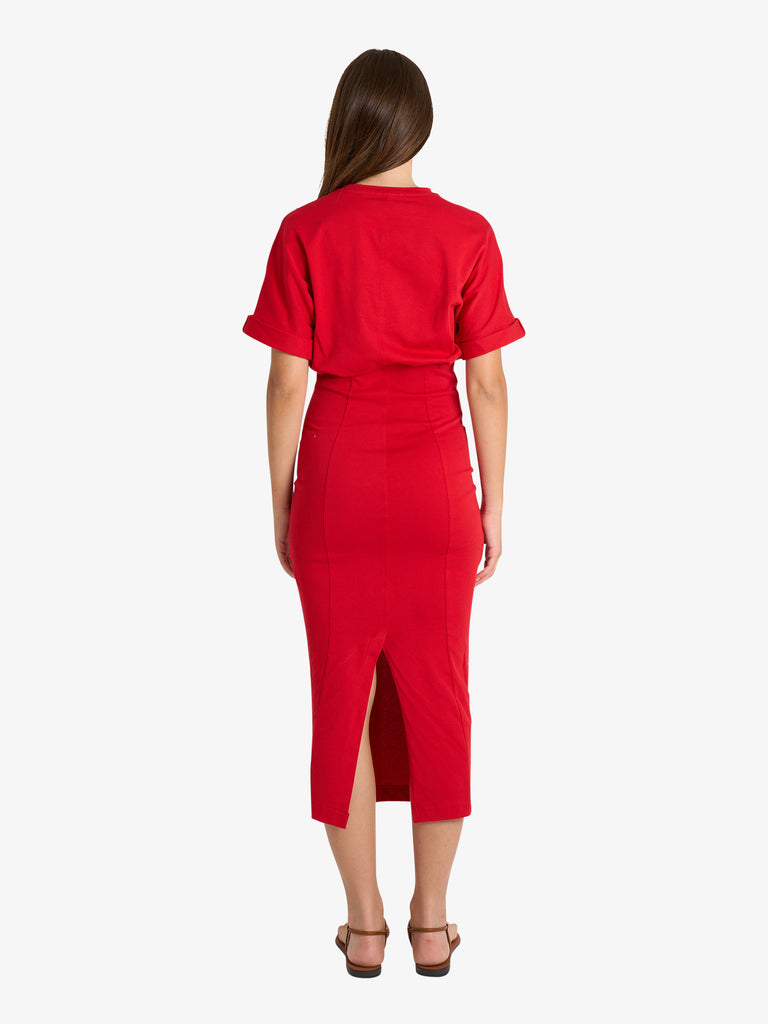 JIJIL abito donna rosso cotone