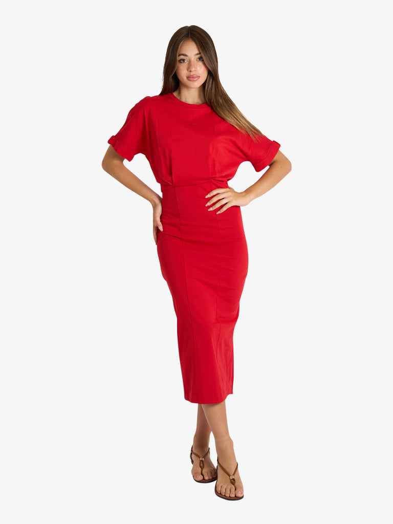 JIJIL abito donna rosso cotone