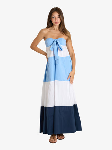 JIJIL abito donna azzurro cotone