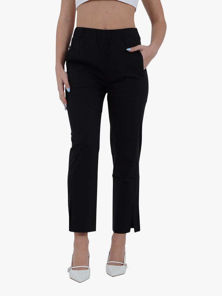 JIJIL Pantalone Donna Nero Cotone con elastico