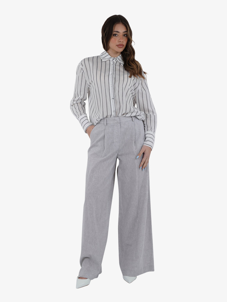 JIJIL Pantalone Donna Bianco con Gancetti