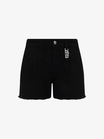 JIJIL Shorts Donna Nero Cotone con bottone