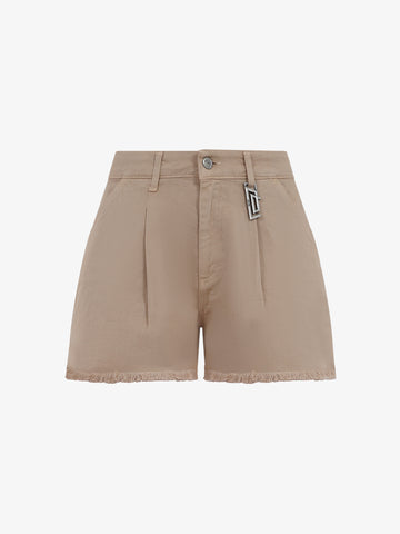 JIJIL Shorts Donna Beige Cotone con bottone