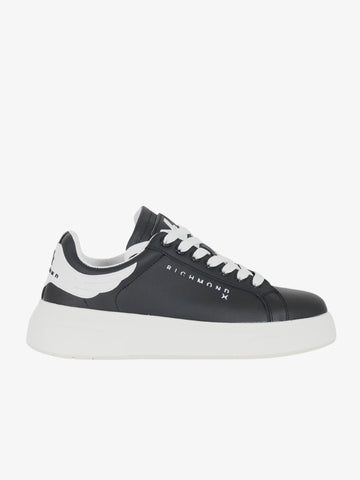 JOHN RICHMOND Sneakers Action 20007/CPA uomo in pelle nero/bianco