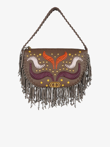 LA CARRIE borse a spalla donna jungle fringe shoulder grigio
